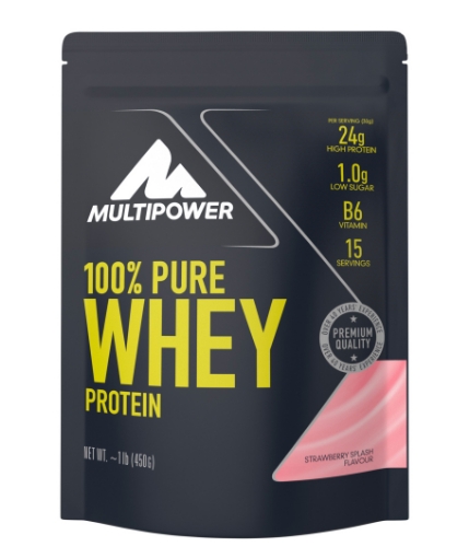 Poza cu 100% Puhdas heraproteiini - 450g - Mansikka MPower