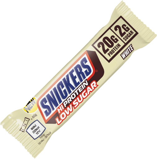 Poza cu Snickers White Low Sugar High Protein Patukka 57g - Valkosuklaa