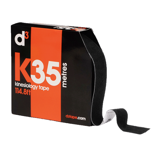 Poza cu K35 Kinesiologiateippi Musta 5 cm x 35 m - d3Tape